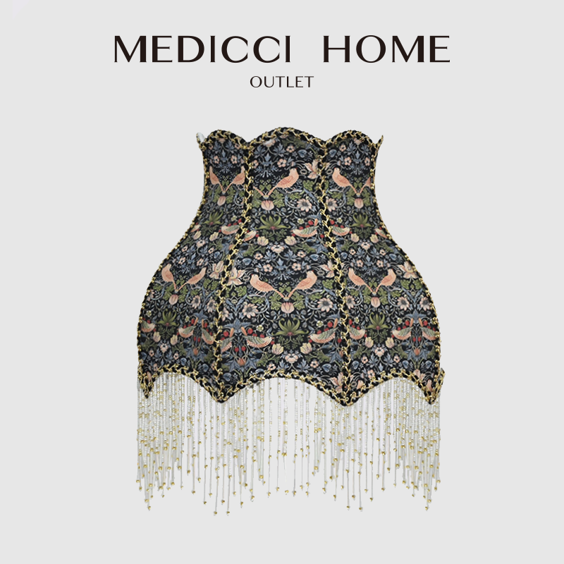 Art Craft William Morris - Medicci Home-Abat-jour floral vintage fait à