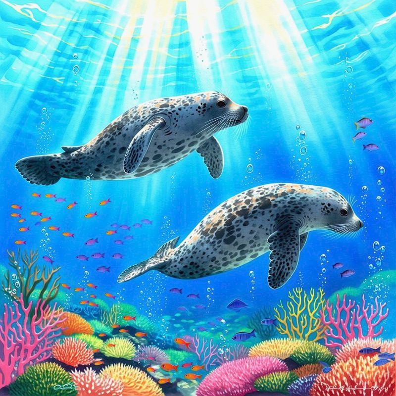Art Craft Lion - Peinture diamantée 5D Lion de mer,