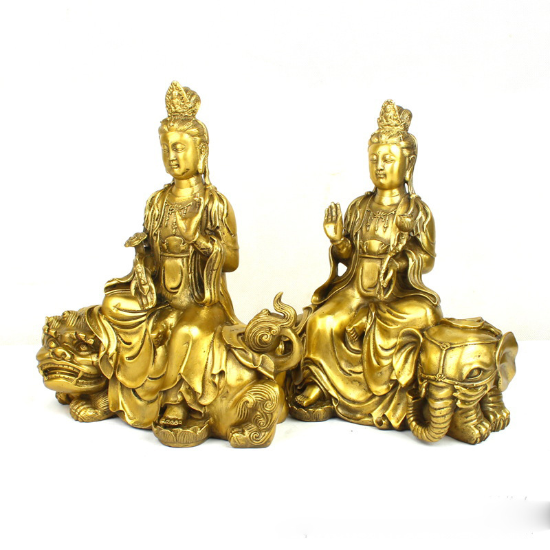 Art Craft Lion - Figurine de Bouddha Manjushri Samantabhadra avec