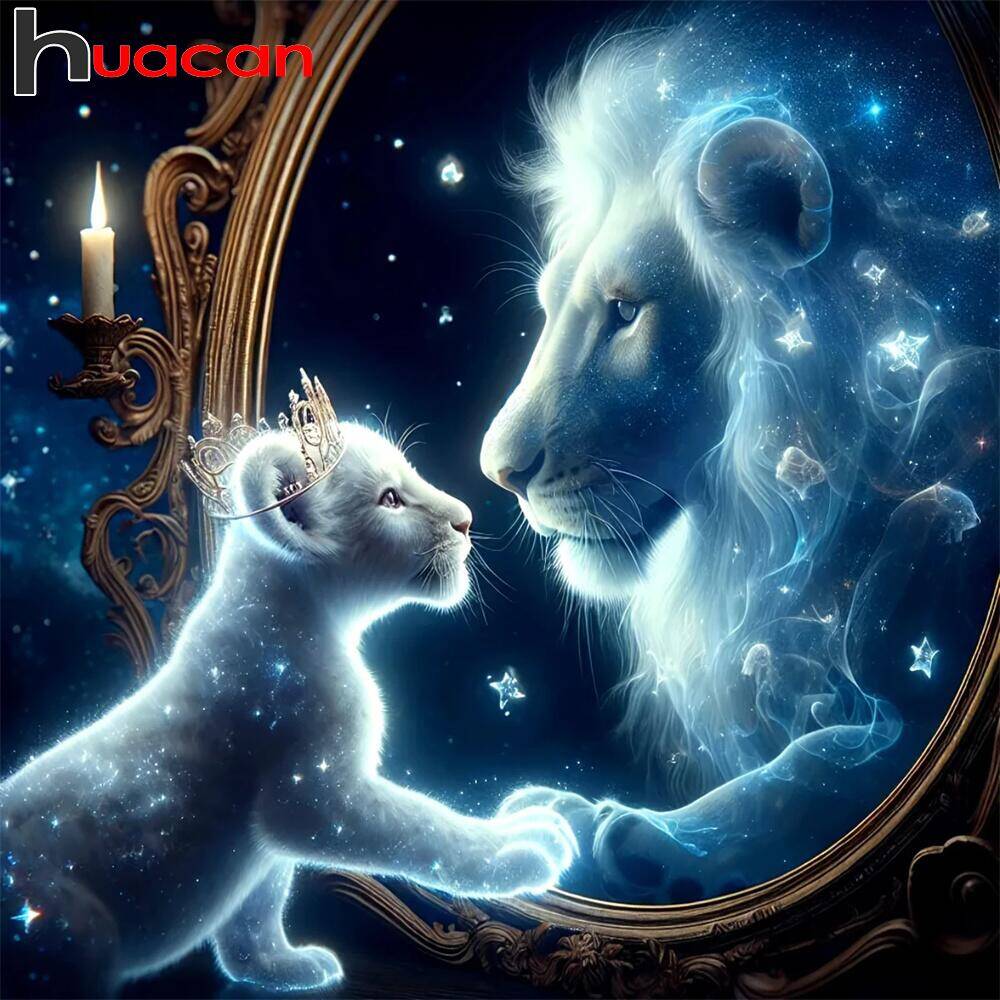 Art Craft Lion - Huacan-Diamond Painting, Animal Dog, Diamond Mosaic,