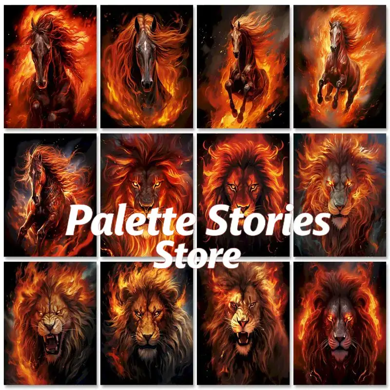 Art Craft Lion - Peinture par numéros sans cadre, lion,
