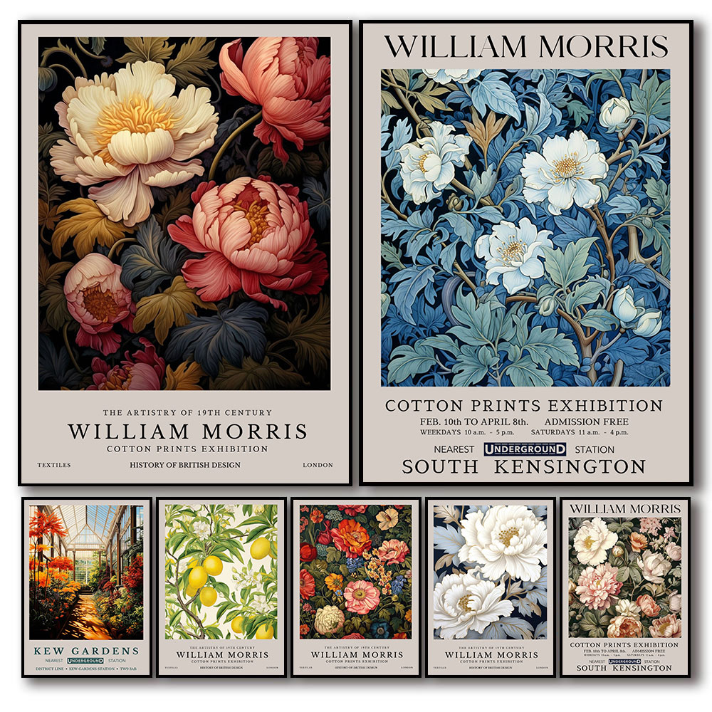 Art Craft William Morris - Affiche d'art Vintage William Morris, exposition