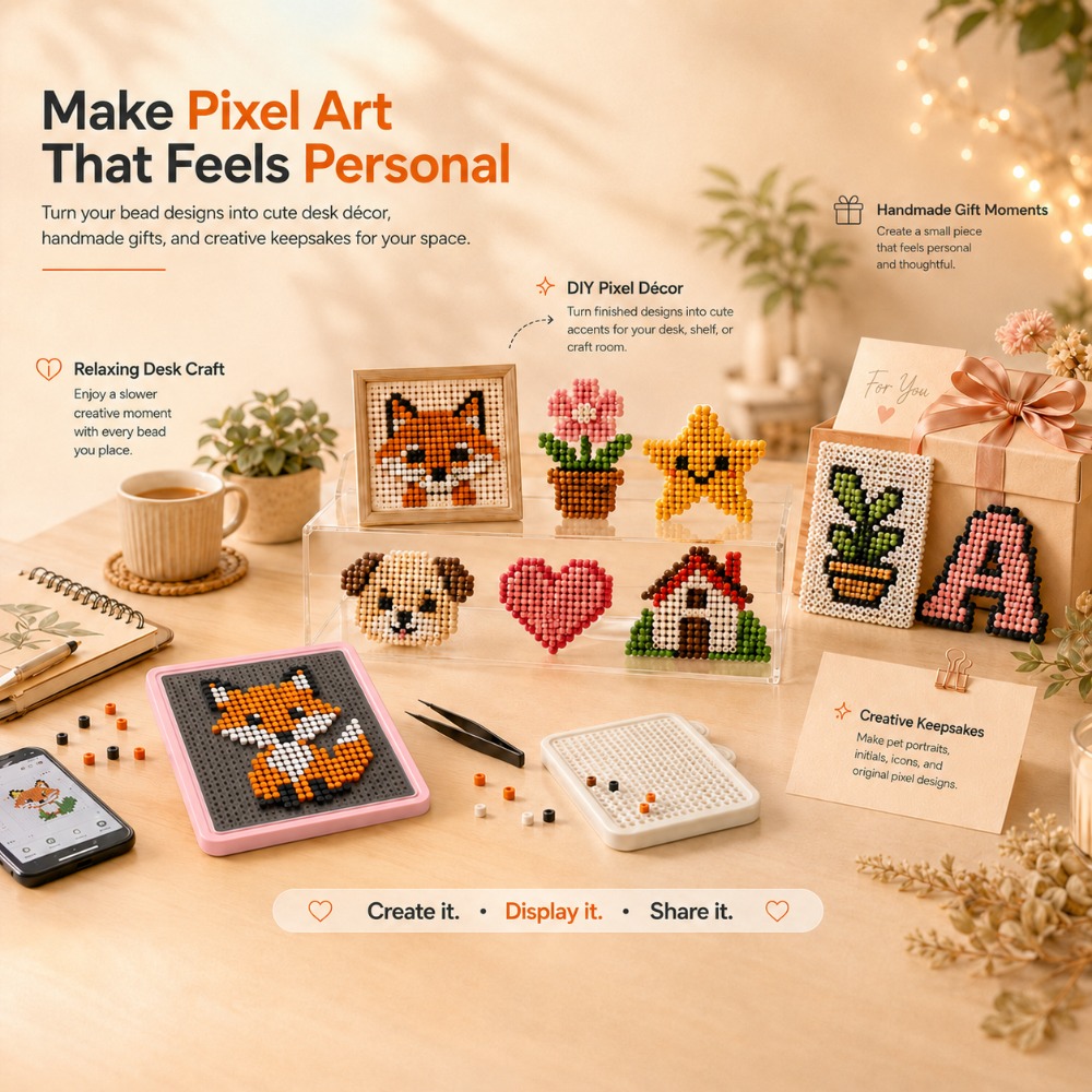 Art Craft Kits - Tableau lumineux LED intelligent à perles,