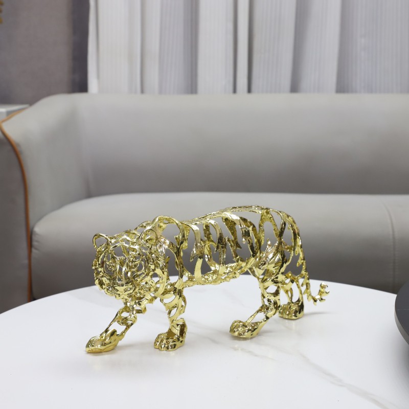 Art Craft Lion - Sculpture animale artificielle artisanale en métal,