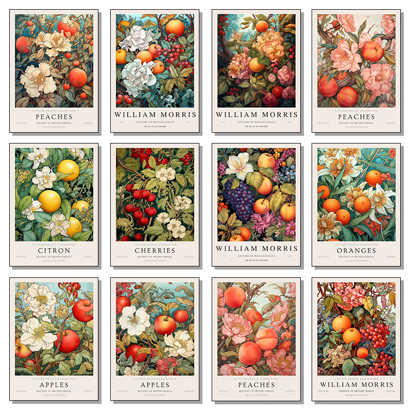 Art Craft William Morris - Affiche de fleurs et de fruits